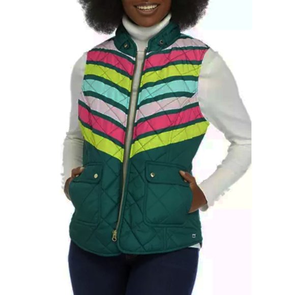 Crown & Ivy Jackets & Blazers - Crown & Ivy™ Women's Chevron Quilted Vest Size XL